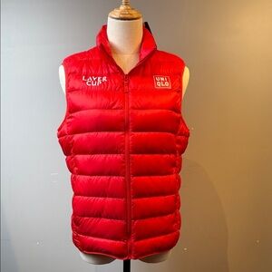 Uniqlo Laver Cup Vibrant Red Puffer Vest Size XS - Limited Edition NWT